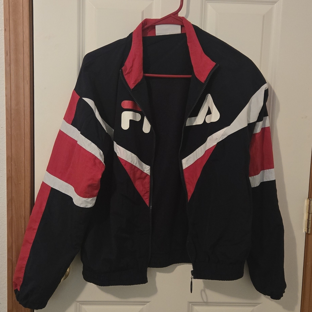 Fila Black and Red Windbreaker Jacket